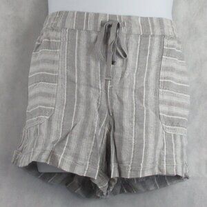 Style & Co. Women's Striped Linen-Blend Shorts, Gray Stripe Combo